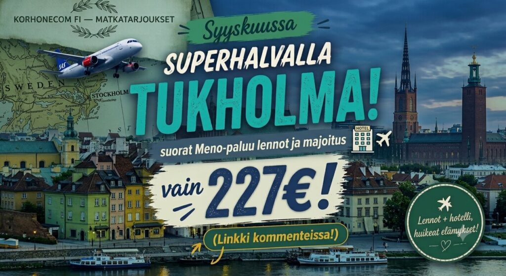 Syysloma Tukholmassa edullisesti! (Lennot + Majoitus 227 €)