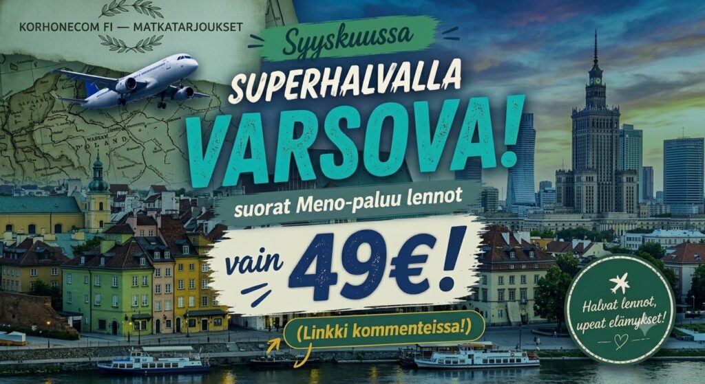 Syysloma Varsovaan viikoksi alle 100 eurolla! (Lennot + Majoitus 98 €)